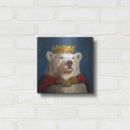 Luxe Metal Art 'Snow King' by Lucia Heffernan, Metal Wall Art,12x12