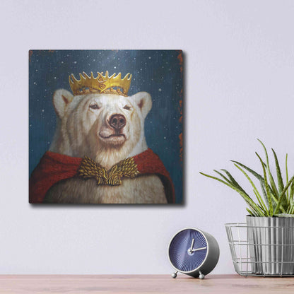 Luxe Metal Art 'Snow King' by Lucia Heffernan, Metal Wall Art,12x12