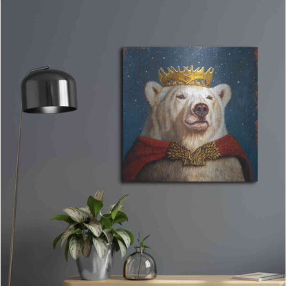 Luxe Metal Art 'Snow King' by Lucia Heffernan, Metal Wall Art,24x24