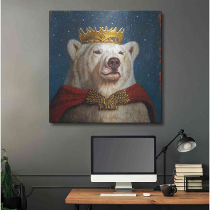 Luxe Metal Art 'Snow King' by Lucia Heffernan, Metal Wall Art,36x36