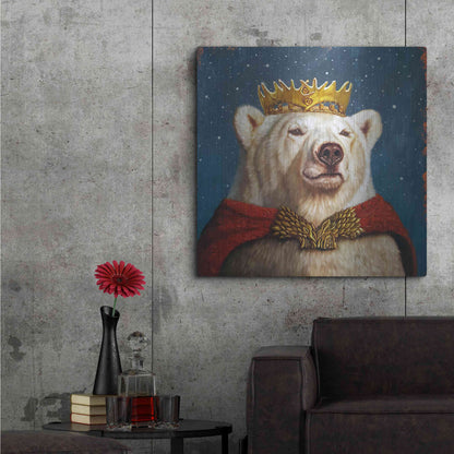 Luxe Metal Art 'Snow King' by Lucia Heffernan, Metal Wall Art,36x36
