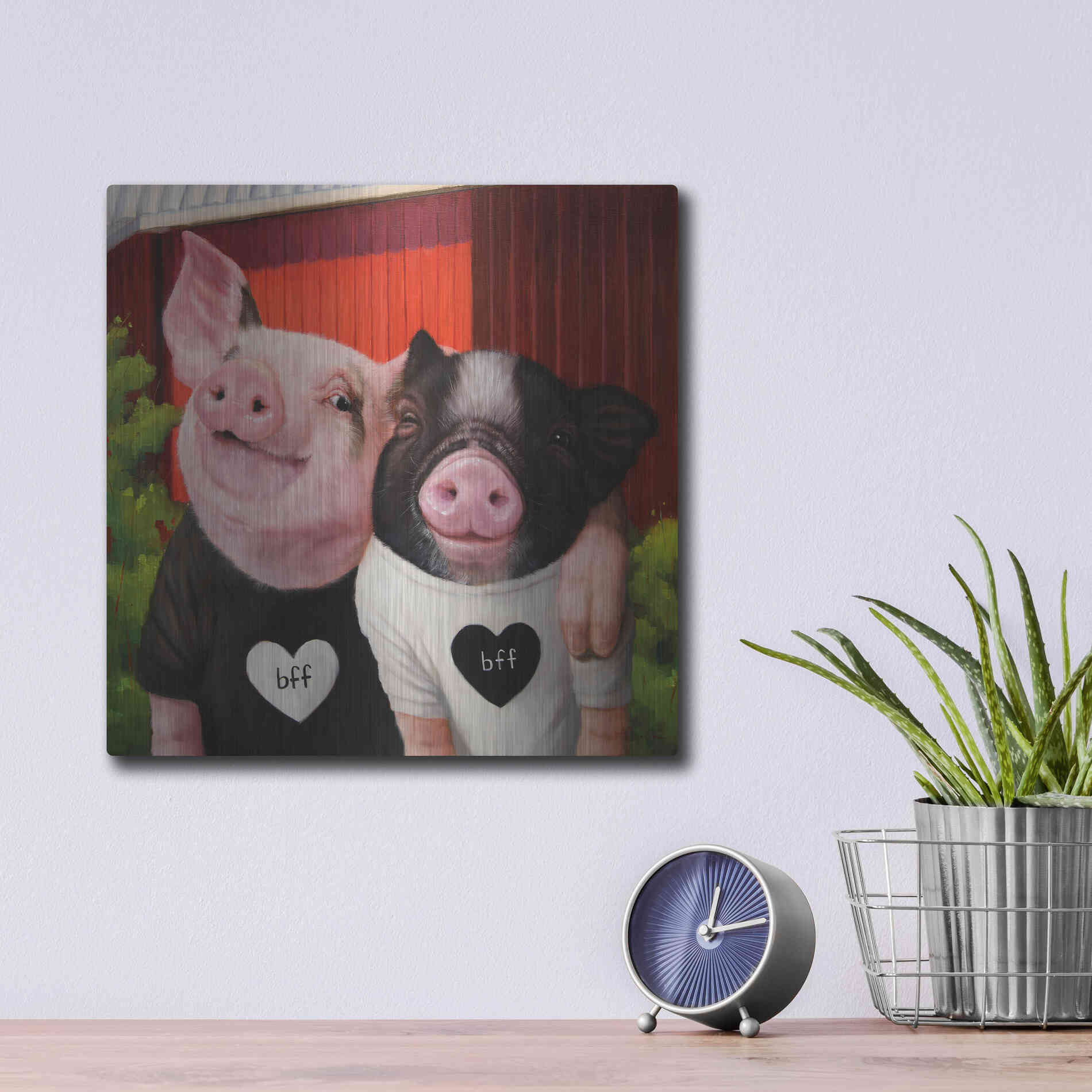 Luxe Metal Art 'BFF' by Lucia Heffernan, Metal Wall Art,12x12