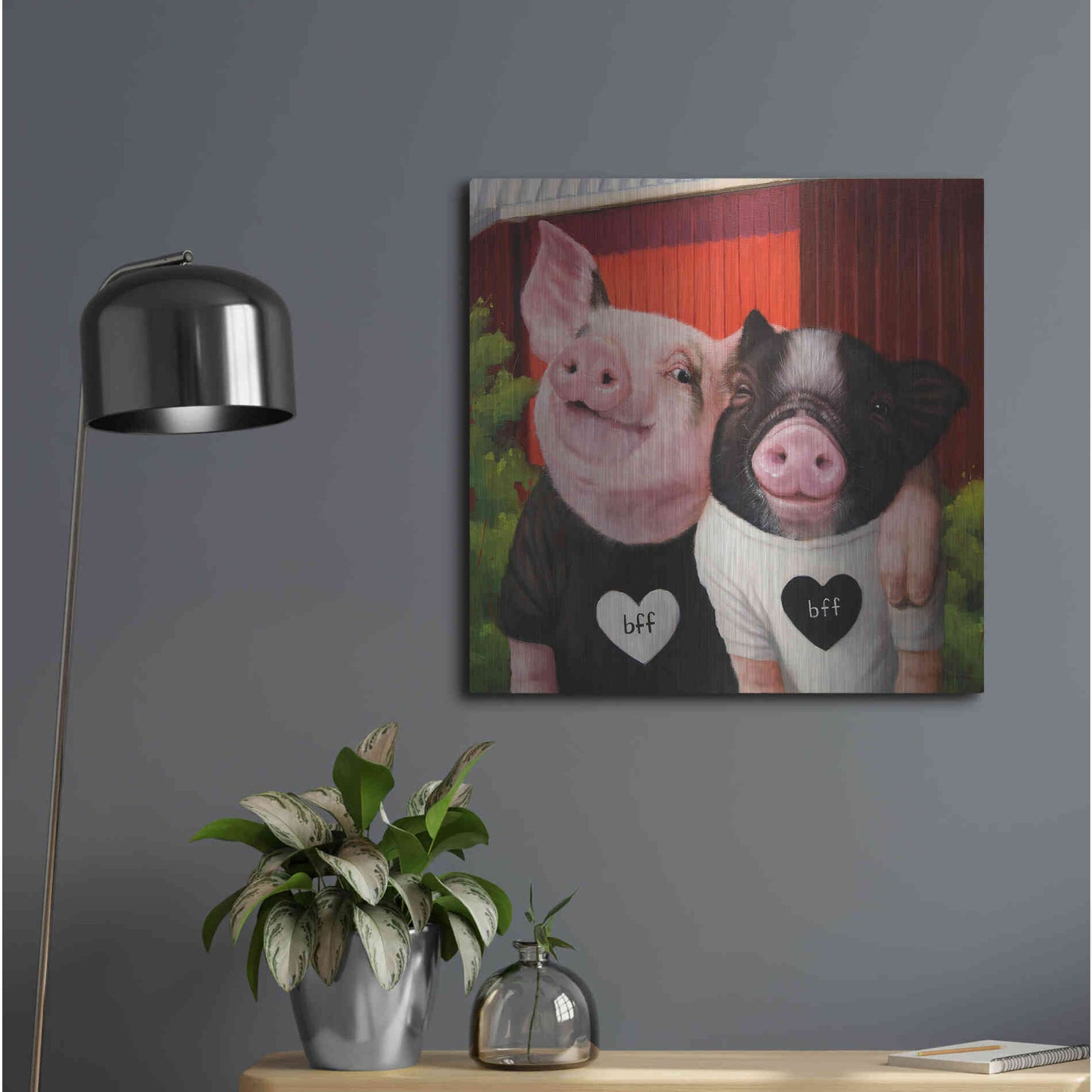 Luxe Metal Art 'BFF' by Lucia Heffernan, Metal Wall Art,24x24