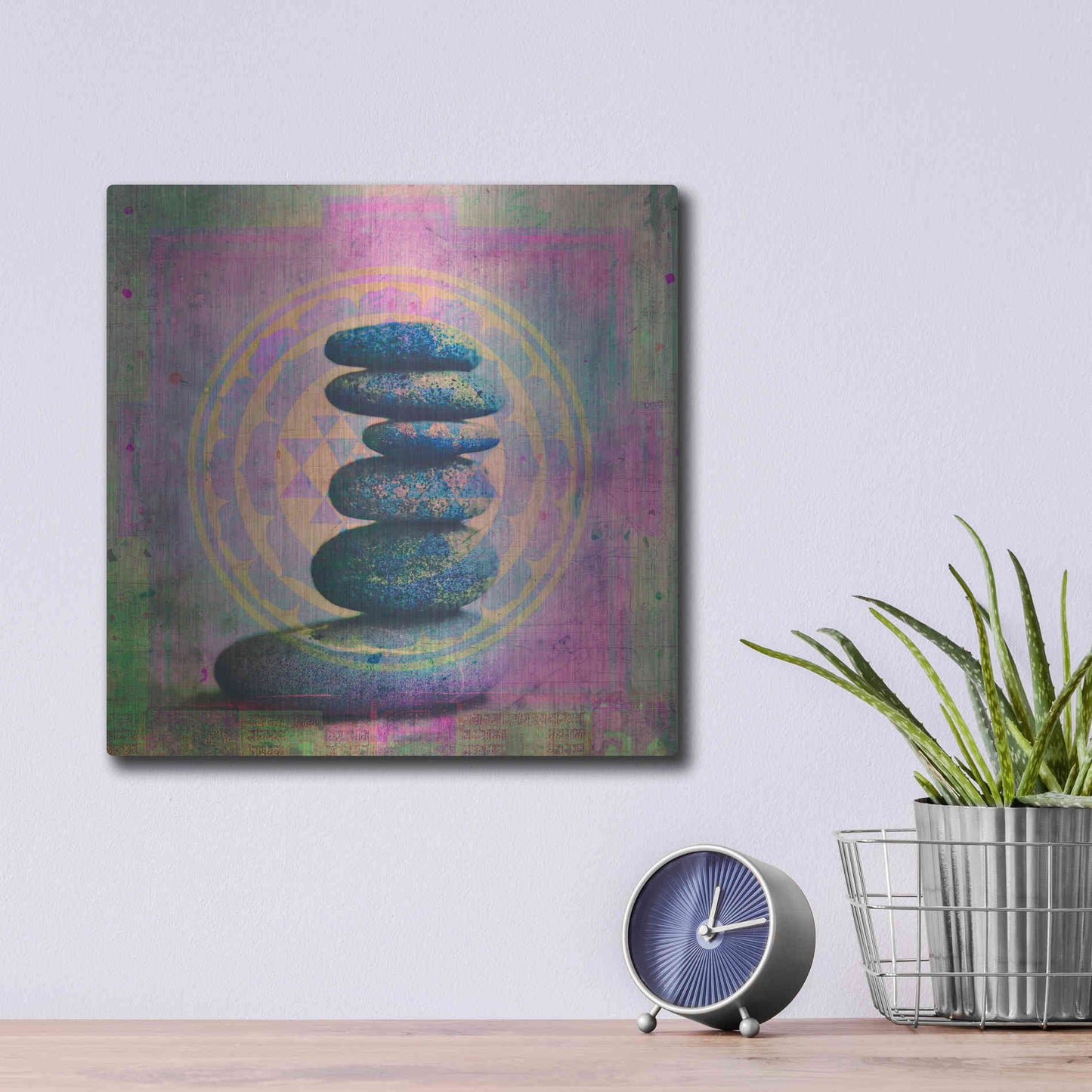 Luxe Metal Art 'Soul In Balance' by Elena Ray, Metal Wall Art,12x12