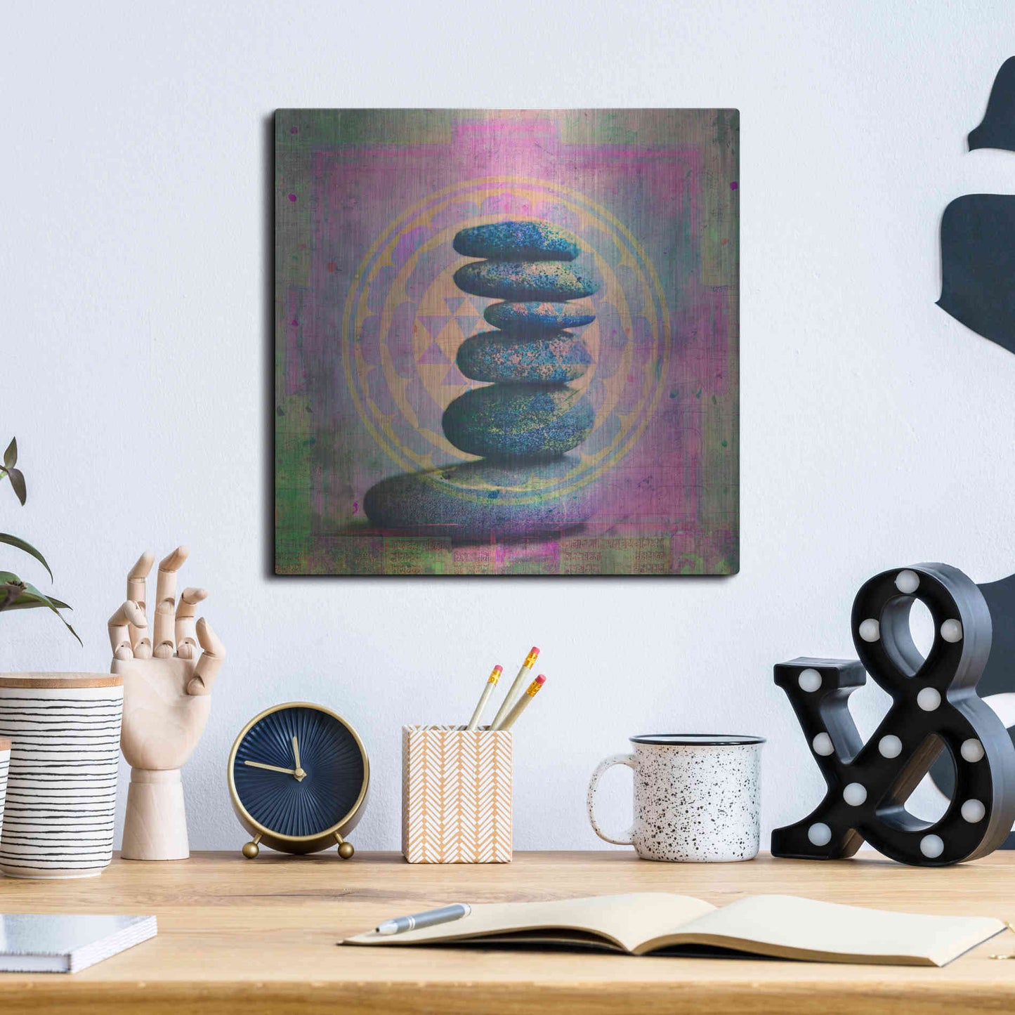 Luxe Metal Art 'Soul In Balance' by Elena Ray, Metal Wall Art,12x12