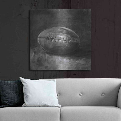 Luxe Metal Art 'Rustic Sports IV Black and White' by Ethan Harper, Metal Wall Art,36x36