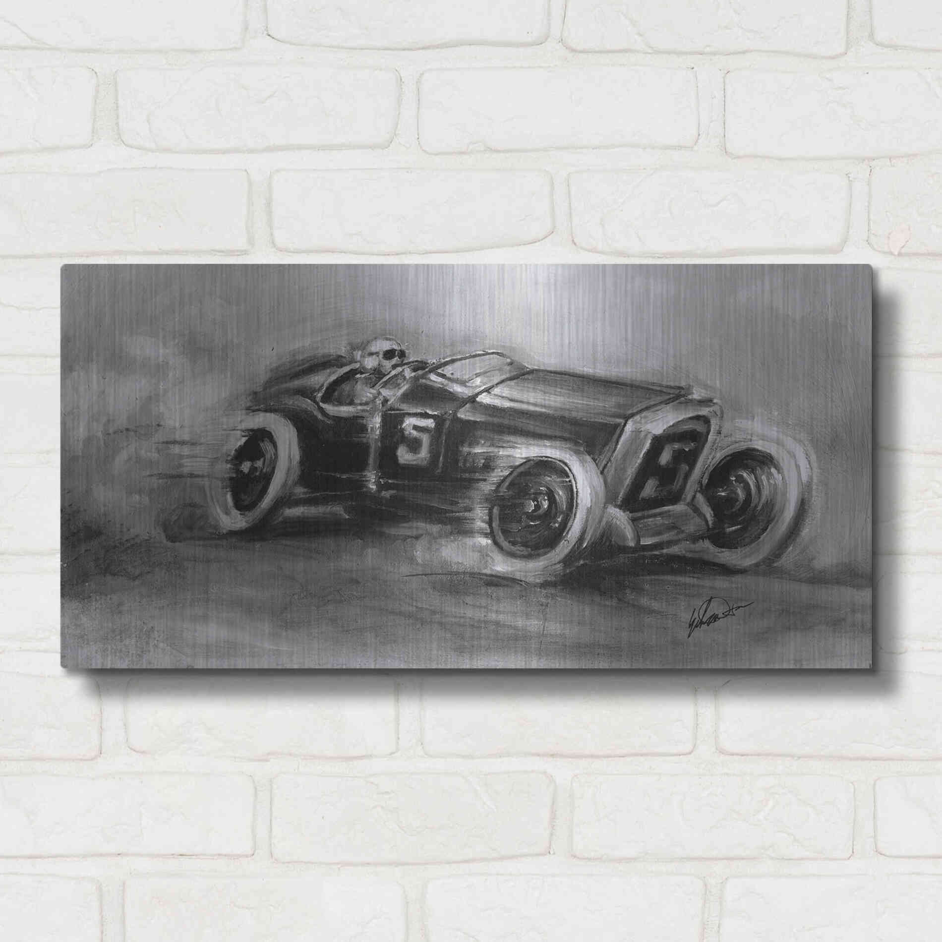 Luxe Metal Art 'Inverted French Grand Prix 1914' by Ethan Harper, Metal Wall Art,24x12