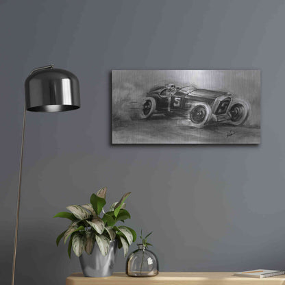 Luxe Metal Art 'Inverted French Grand Prix 1914' by Ethan Harper, Metal Wall Art,24x12