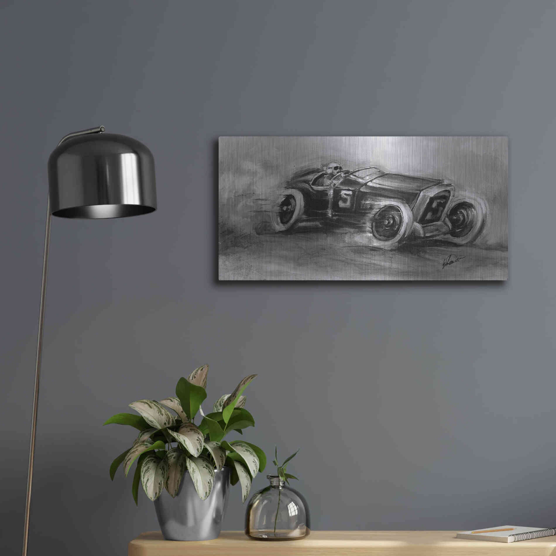 Luxe Metal Art 'Inverted French Grand Prix 1914' by Ethan Harper, Metal Wall Art,24x12