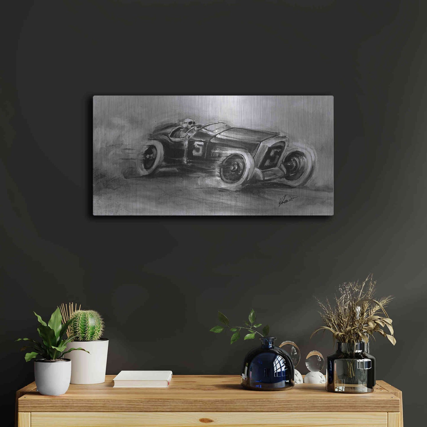 Luxe Metal Art 'Inverted French Grand Prix 1914' by Ethan Harper, Metal Wall Art,24x12