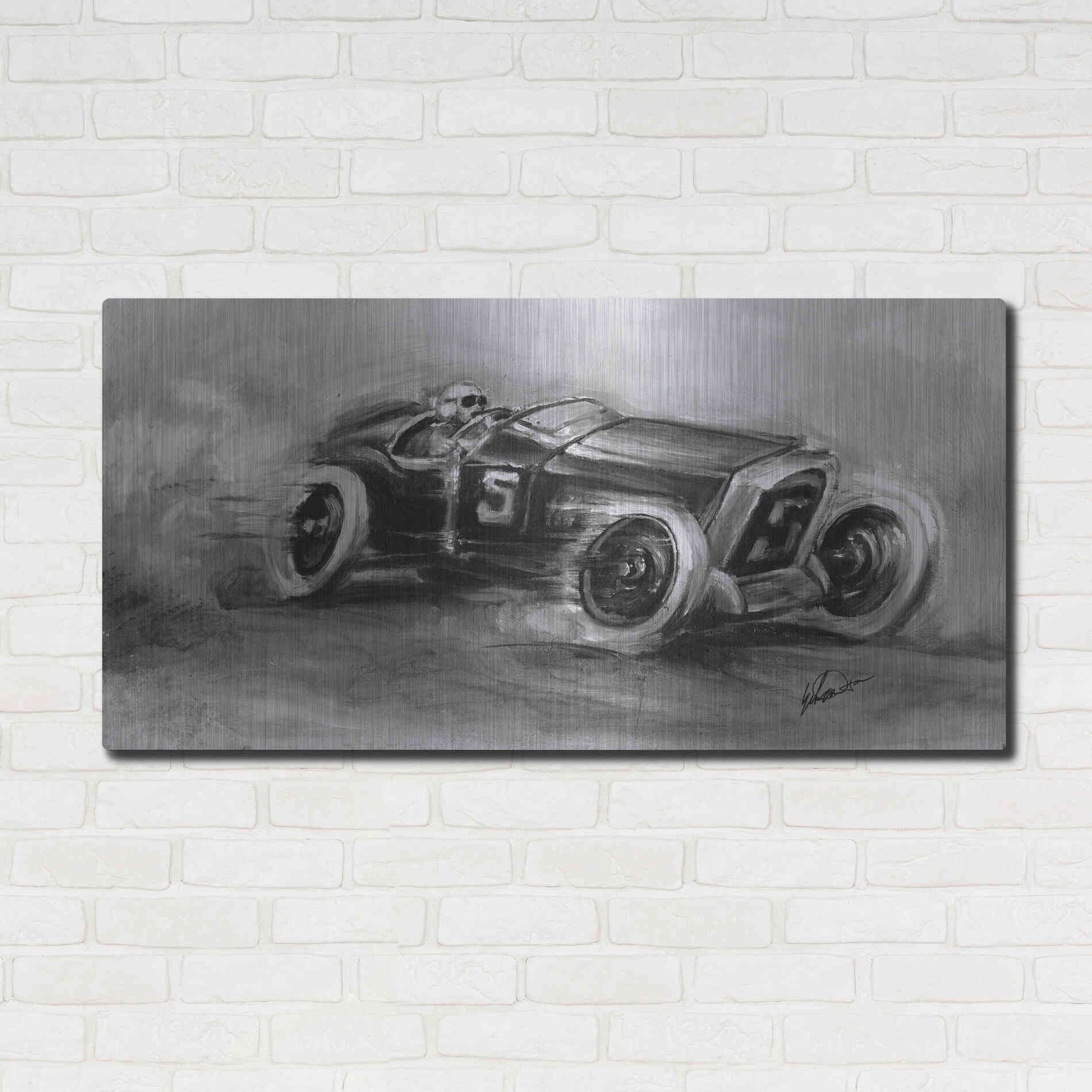 Luxe Metal Art 'Inverted French Grand Prix 1914' by Ethan Harper, Metal Wall Art,48x24