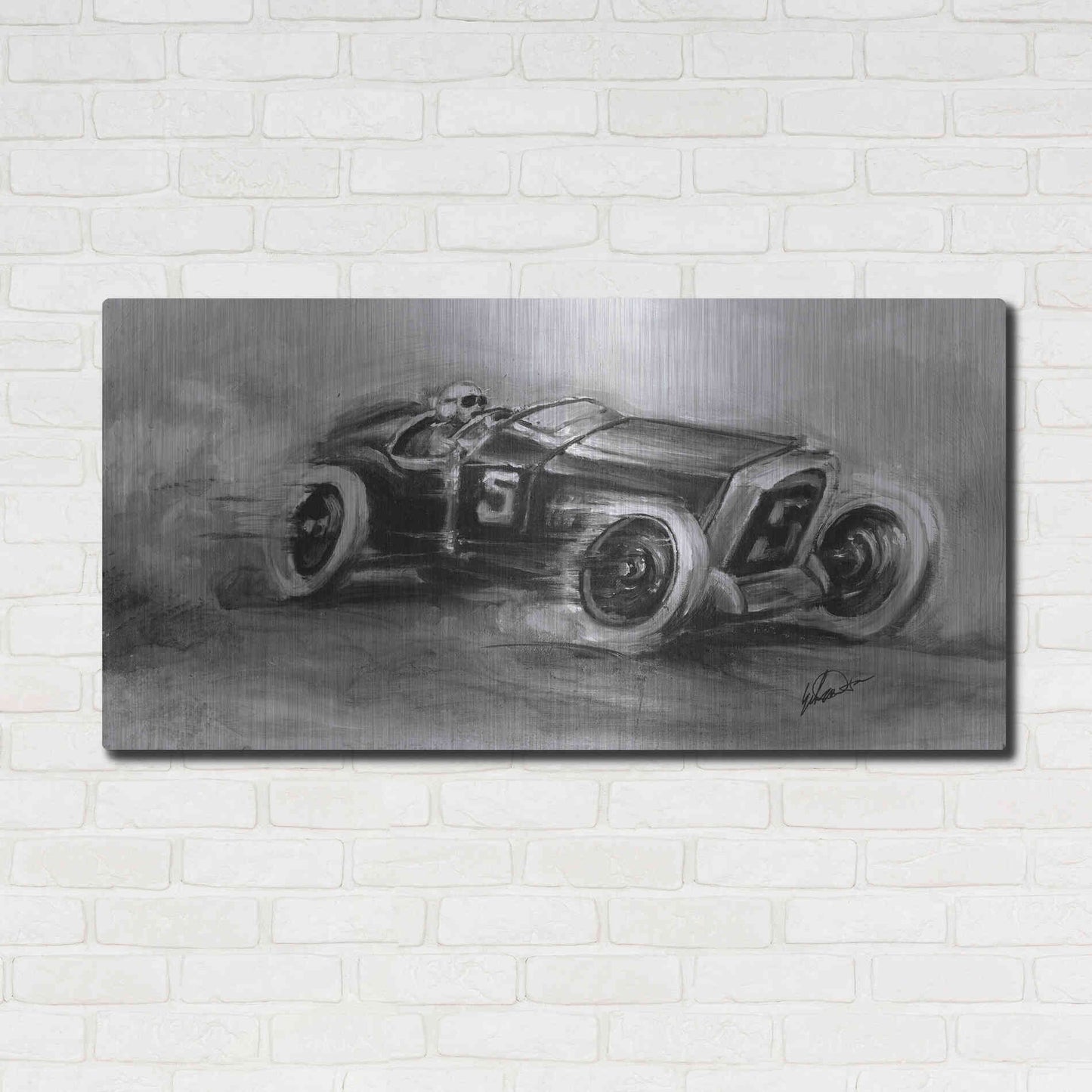 Luxe Metal Art 'Inverted French Grand Prix 1914' by Ethan Harper, Metal Wall Art,48x24