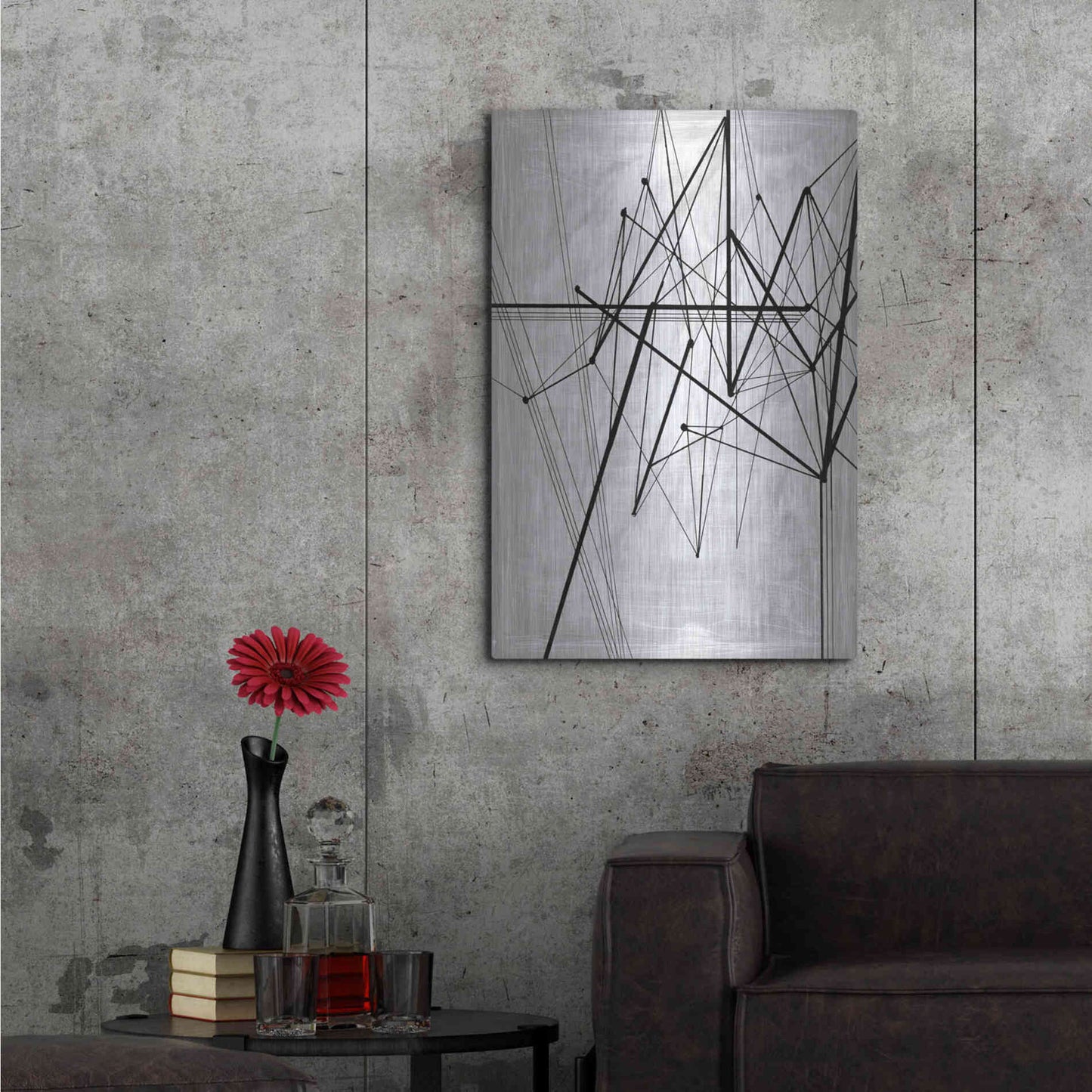 Luxe Metal Art 'Inverted Vertices II' by Ethan Harper, Metal Wall Art,24x36