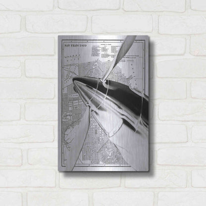 Luxe Metal Art 'Inverted Vintage Plane II' by Ethan Harper, Metal Wall Art,12x16