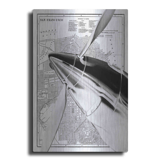 Luxe Metal Art 'Inverted Vintage Plane II' by Ethan Harper, Metal Wall Art