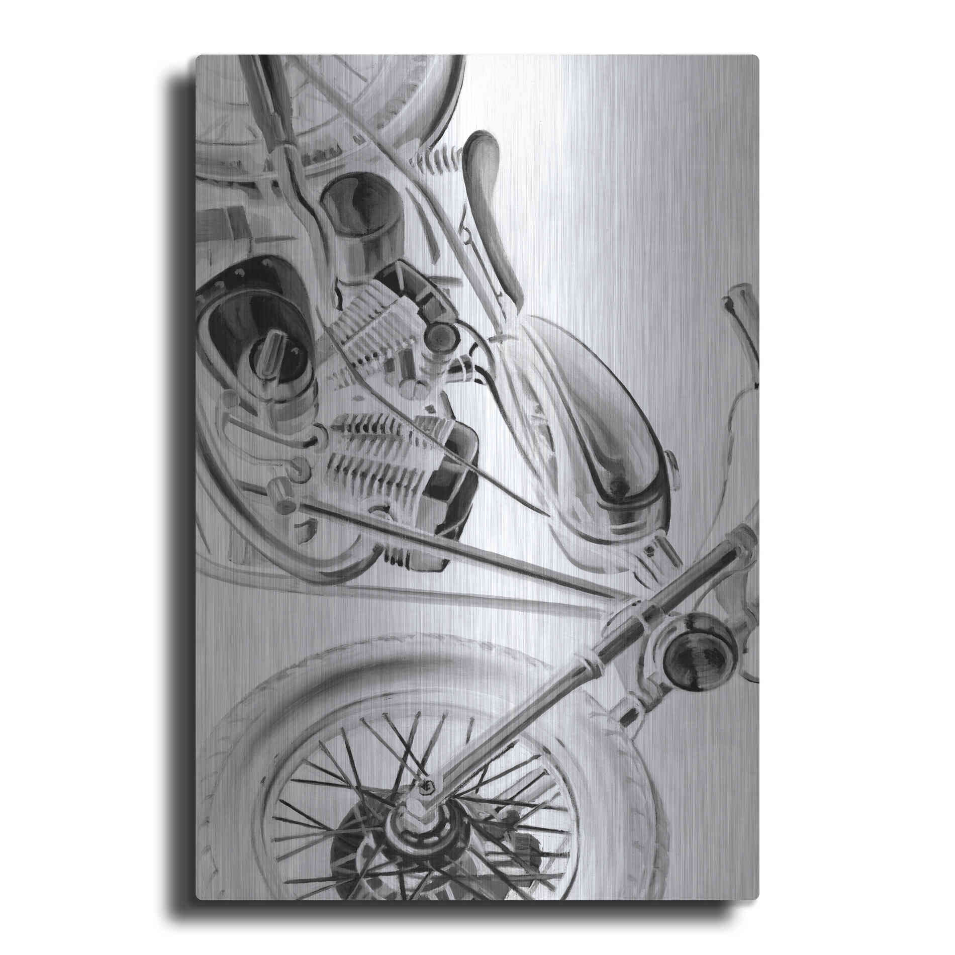 Luxe Metal Art 'Inverted Vintage Motorcycle I' by Ethan Harper, Metal Wall Art