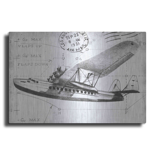 Luxe Metal Art 'Inverted Flight Schematic III' by Ethan Harper, Metal Wall Art