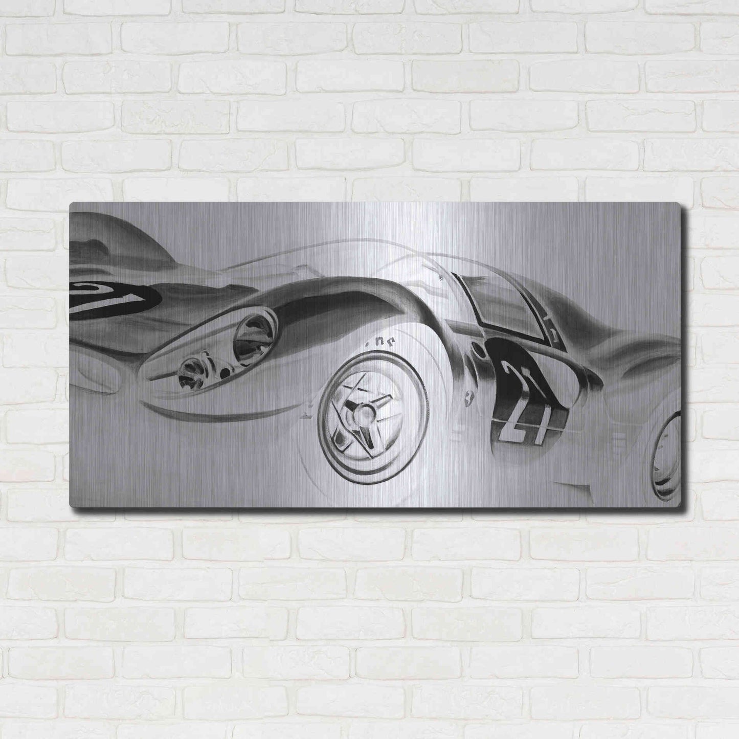 Luxe Metal Art 'Inverted Vintage Racing II' by Ethan Harper, Metal Wall Art,48x24
