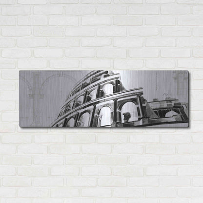 Luxe Metal Art 'Icon Architecture I' by Ethan Harper, Metal Wall Art,48x16