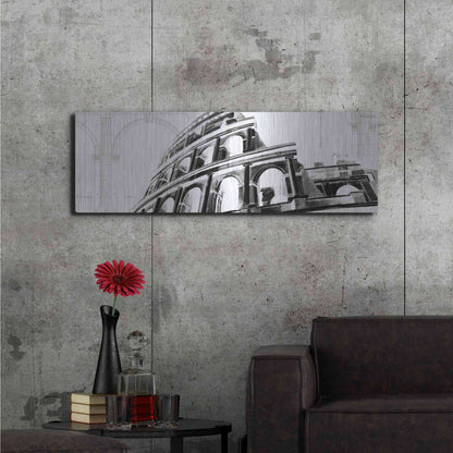 Luxe Metal Art 'Icon Architecture I' by Ethan Harper, Metal Wall Art,48x16