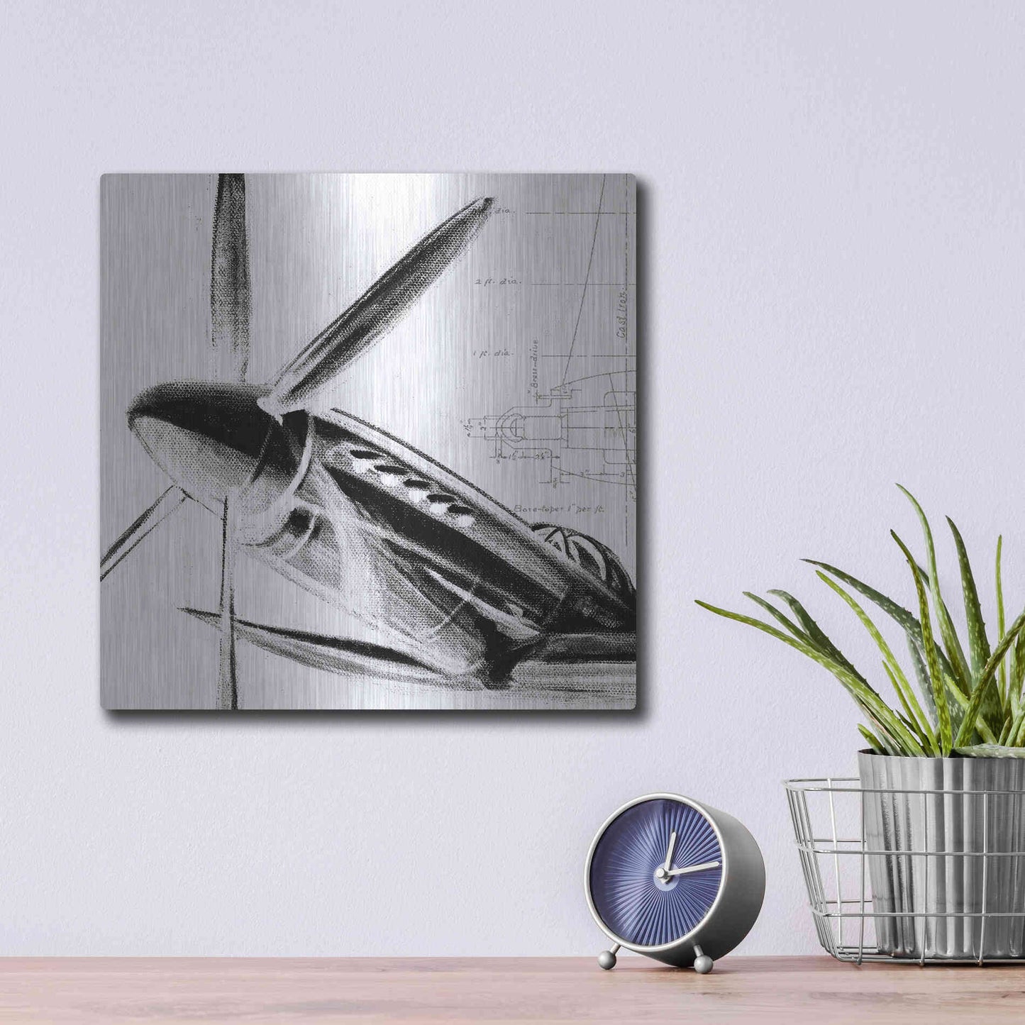 Luxe Metal Art 'Inverted Aerial Navigation II' by Ethan Harper, Metal Wall Art,12x12