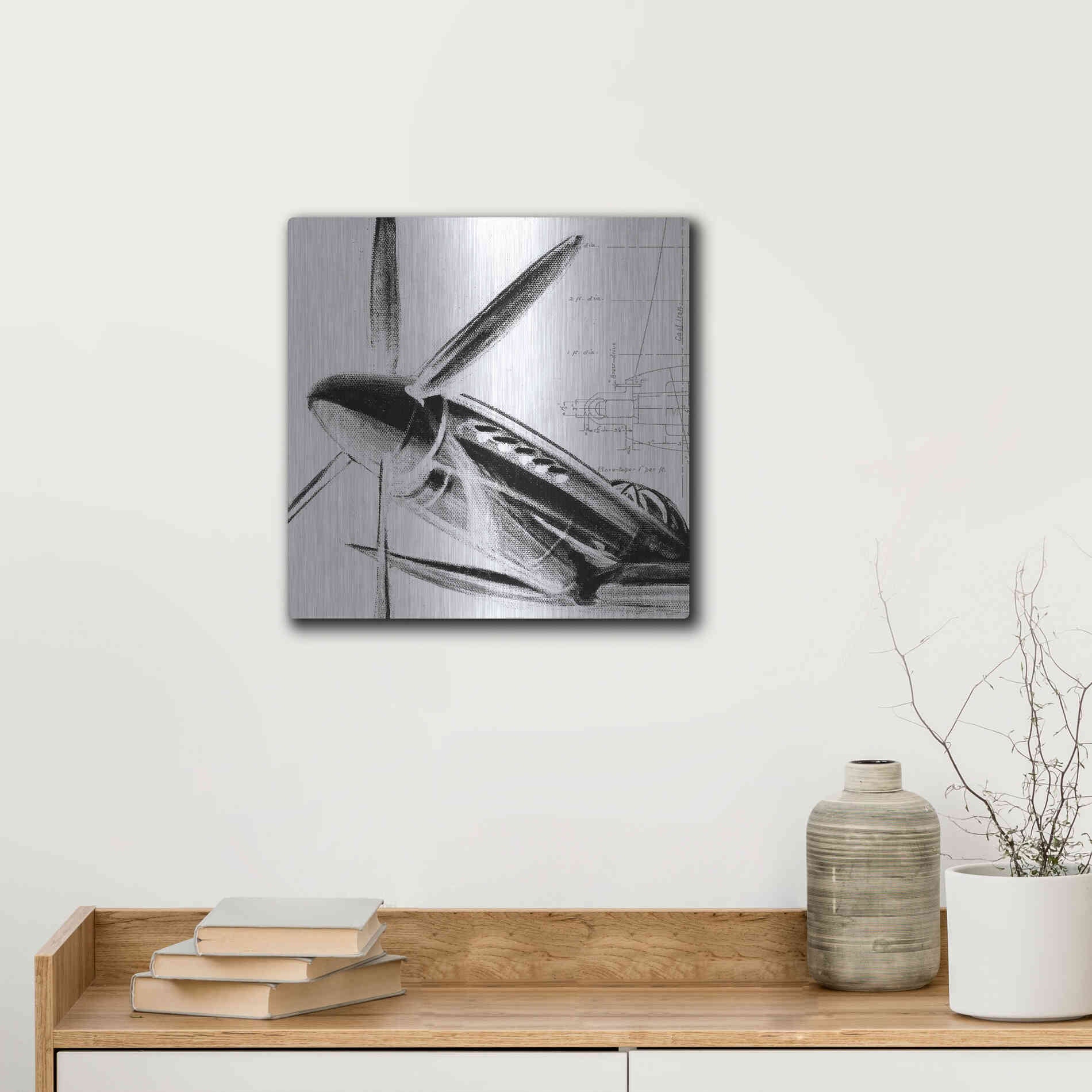 Luxe Metal Art 'Inverted Aerial Navigation II' by Ethan Harper, Metal Wall Art,12x12