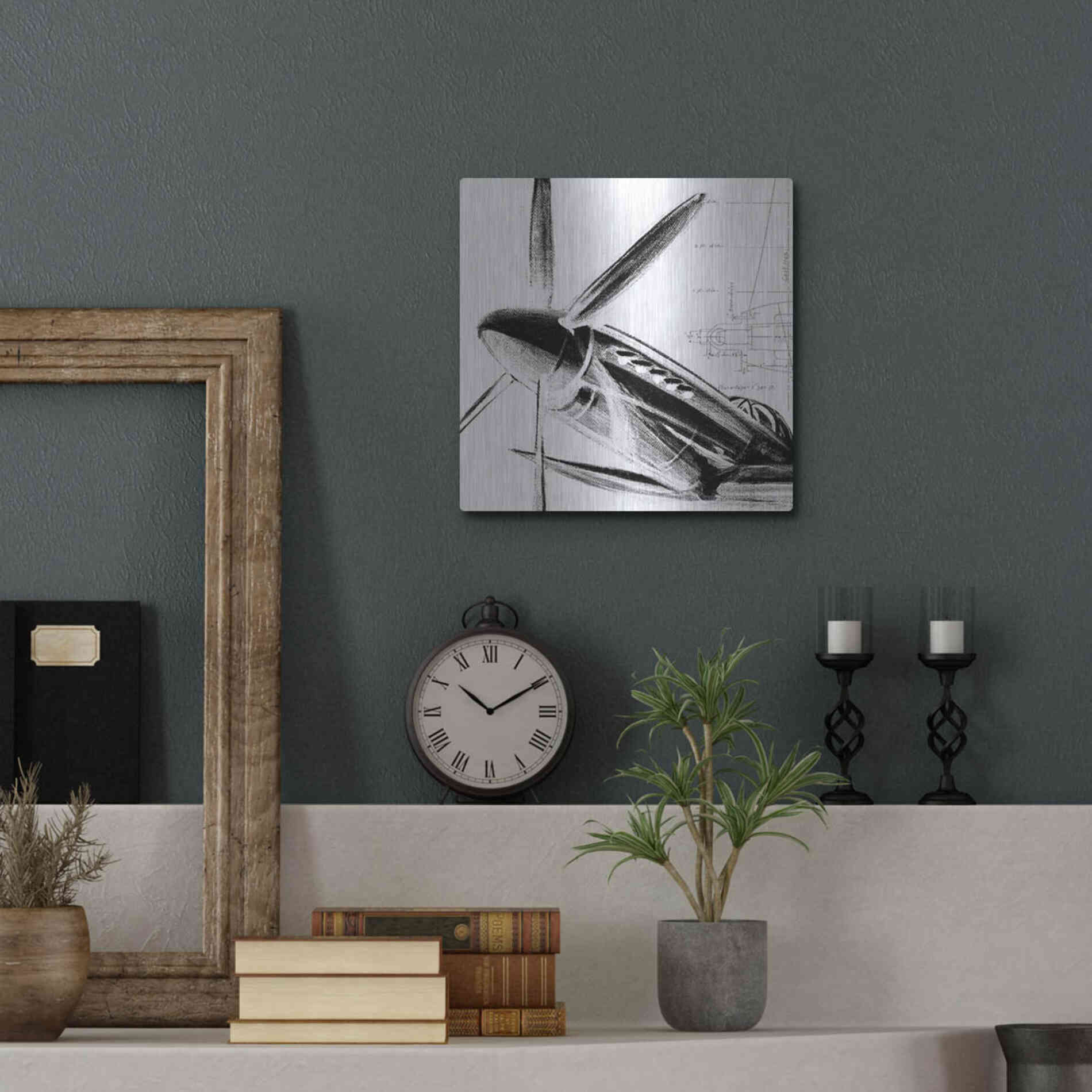 Luxe Metal Art 'Inverted Aerial Navigation II' by Ethan Harper, Metal Wall Art,12x12