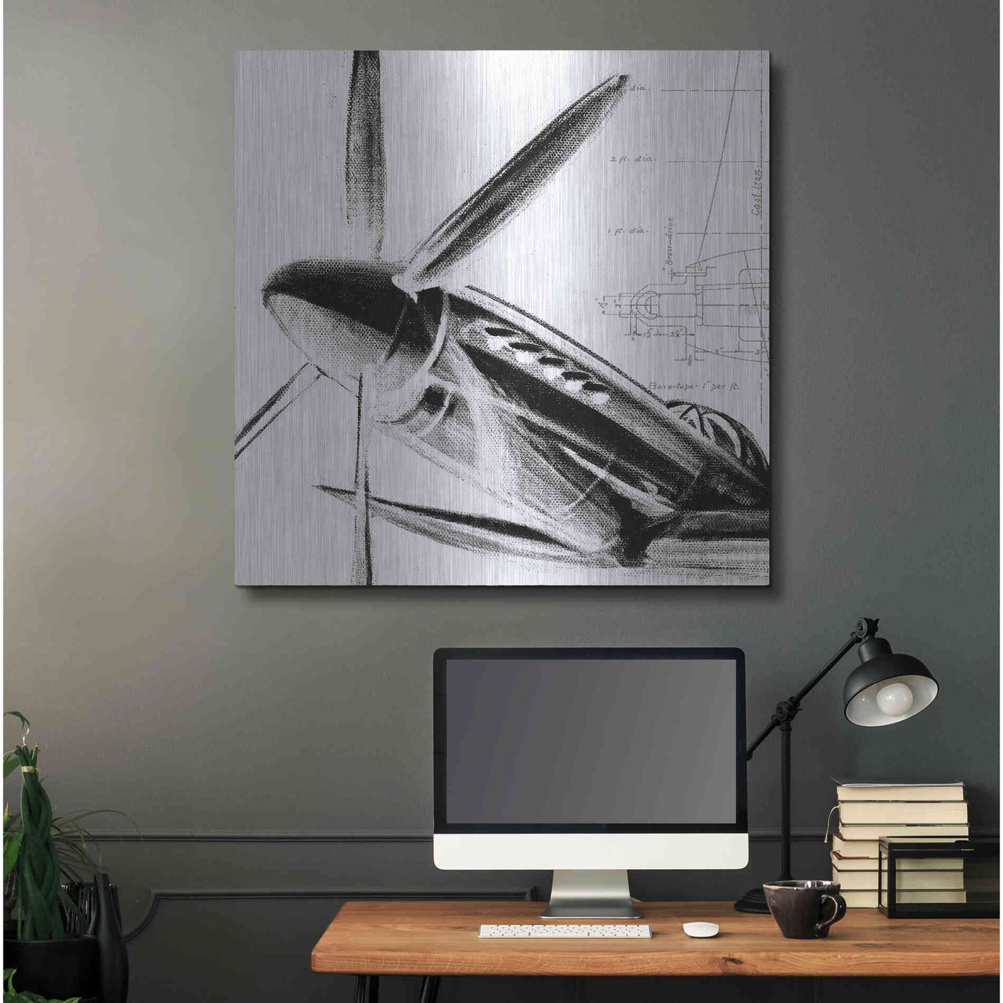 Luxe Metal Art 'Inverted Aerial Navigation II' by Ethan Harper, Metal Wall Art,36x36