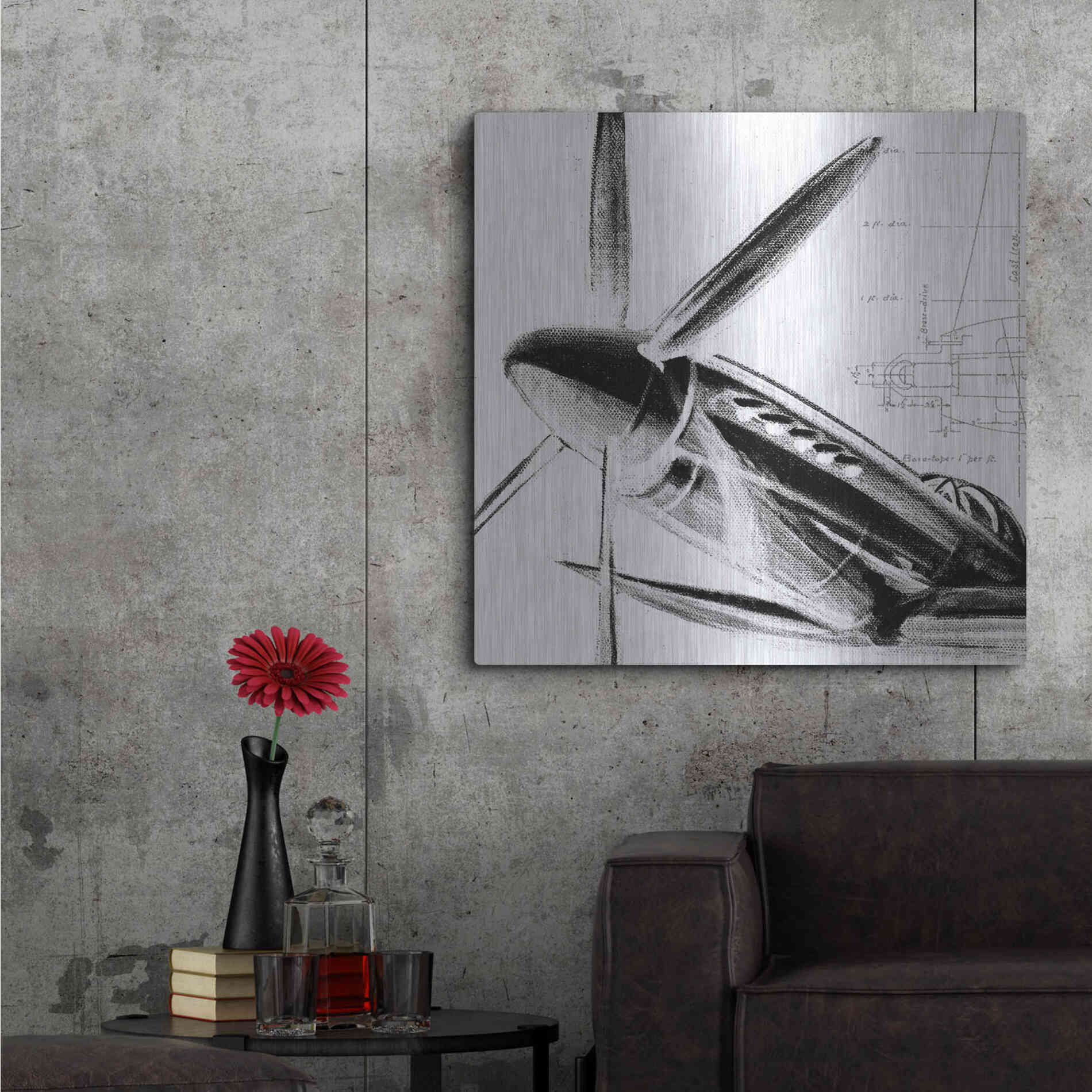 Luxe Metal Art 'Inverted Aerial Navigation II' by Ethan Harper, Metal Wall Art,36x36