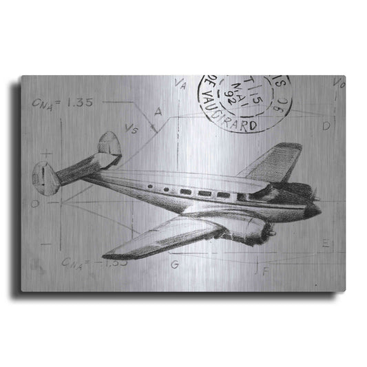 Luxe Metal Art 'Flight Schematic IV' by Ethan Harper, Metal Wall Art