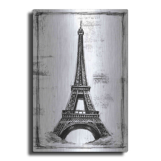 Luxe Metal Art 'European Icon Blueprint I' by Ethan Harper, Metal Wall Art