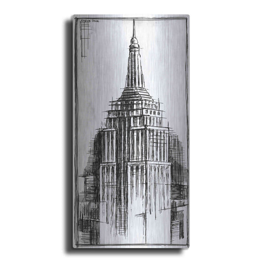 Luxe Metal Art 'Inverted Empire State Blueprint' by Ethan Harper, Metal Wall Art