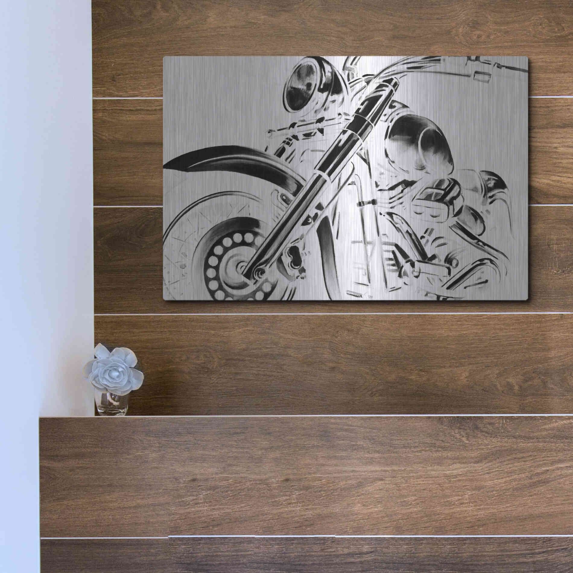 Luxe Metal Art 'Classic Hogs II' by Ethan Harper, Metal Wall Art,16x12