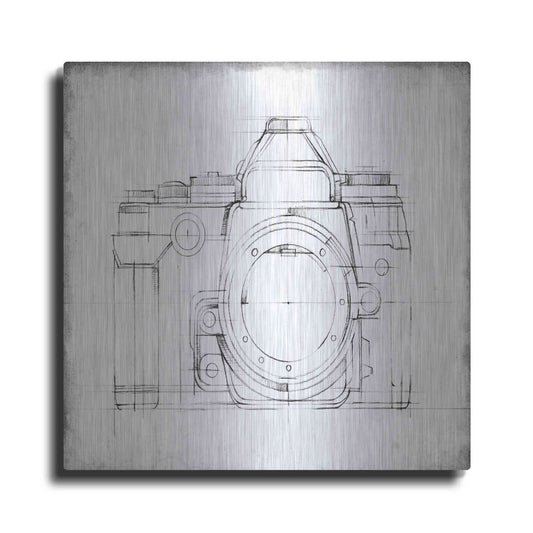 Luxe Metal Art 'Camera Blueprints IV' by Ethan Harper, Metal Wall Art