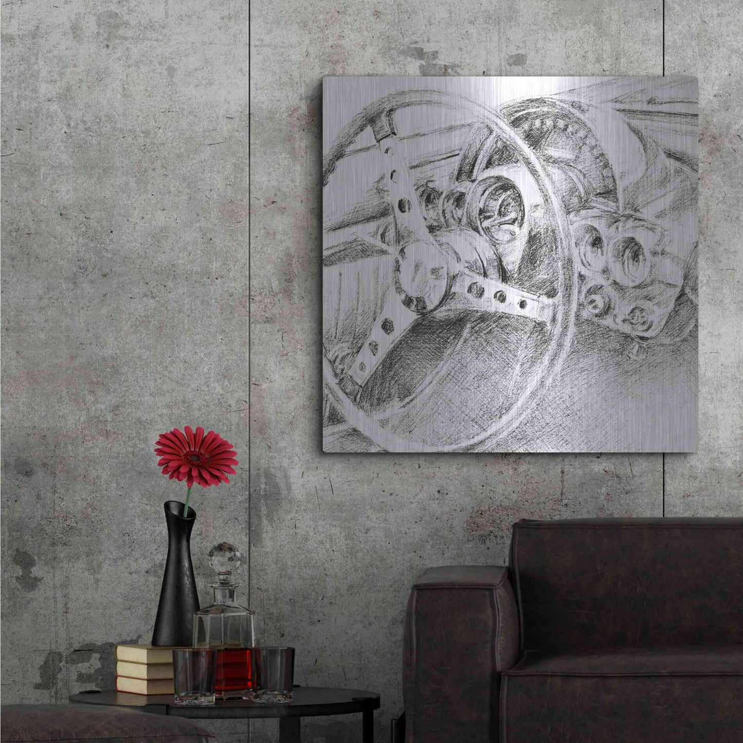 Luxe Metal Art 'Behind the Wheel II' by Ethan Harper, Metal Wall Art,36x36