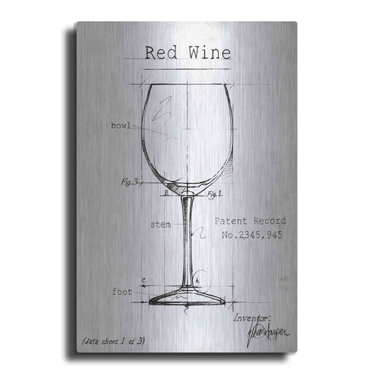 Luxe Metal Art 'Barware Blueprint III' by Ethan Harper, Metal Wall Art