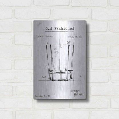 Luxe Metal Art 'Barware Blueprint I' by Ethan Harper, Metal Wall Art,12x16