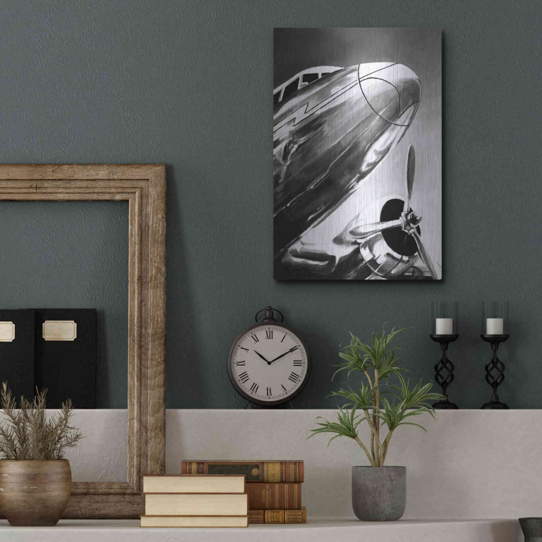 Luxe Metal Art 'Aviation Icon I' by Ethan Harper, Metal Wall Art,12x16