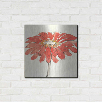 Luxe Metal Art 'Tangerine and Grey I v2' by Chris Paschke, Metal Wall Art,24x24