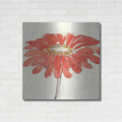 Luxe Metal Art 'Tangerine and Grey I v2' by Chris Paschke, Metal Wall Art,36x36