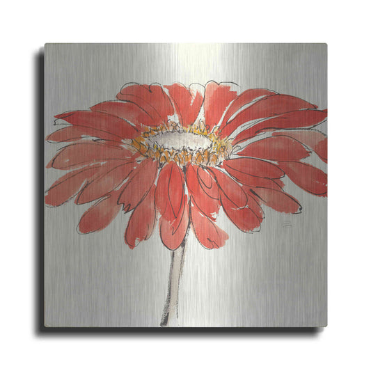 Luxe Metal Art 'Tangerine and Grey I v2' by Chris Paschke, Metal Wall Art