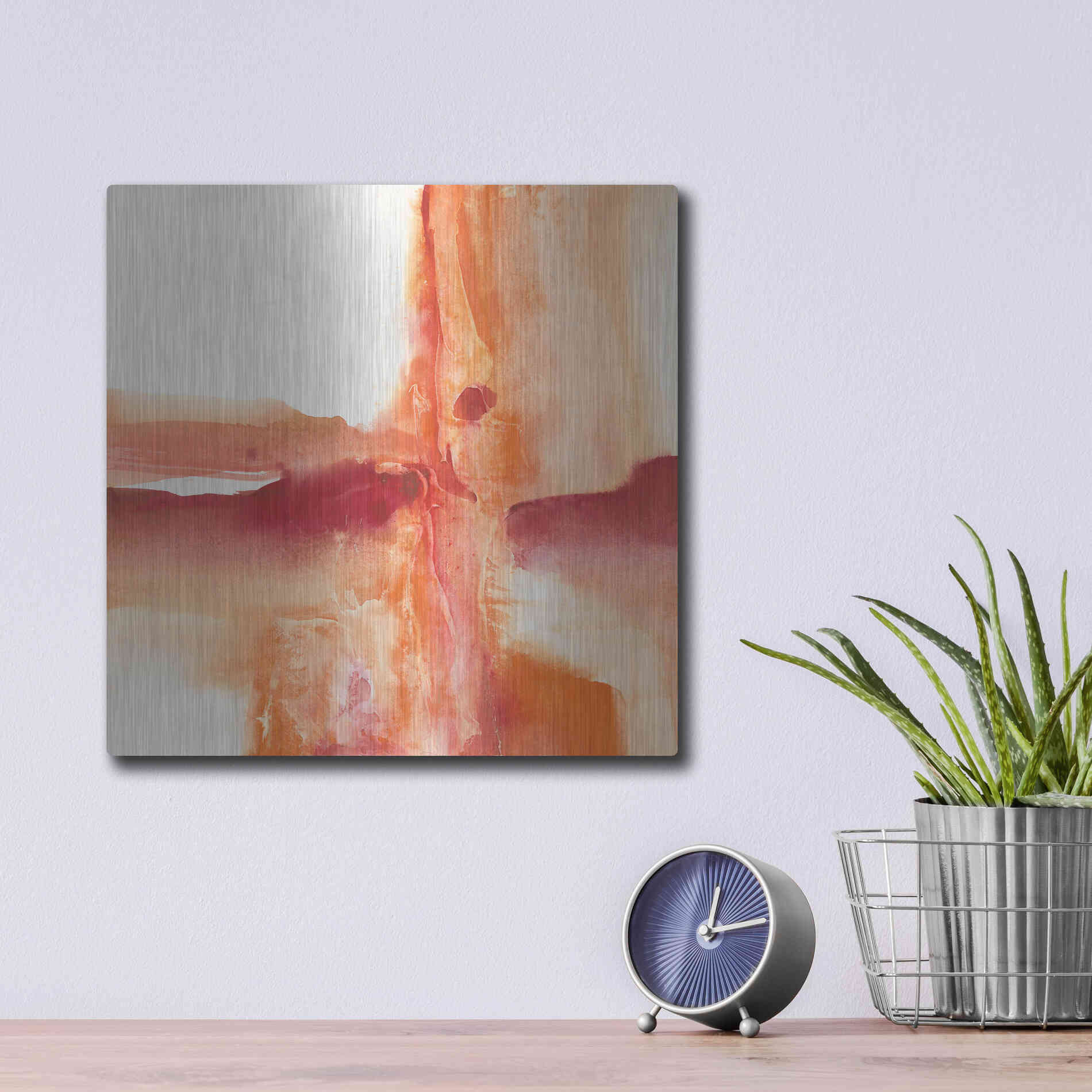 Luxe Metal Art 'Inner Glow I' by Chris Paschke, Metal Wall Art,12x12