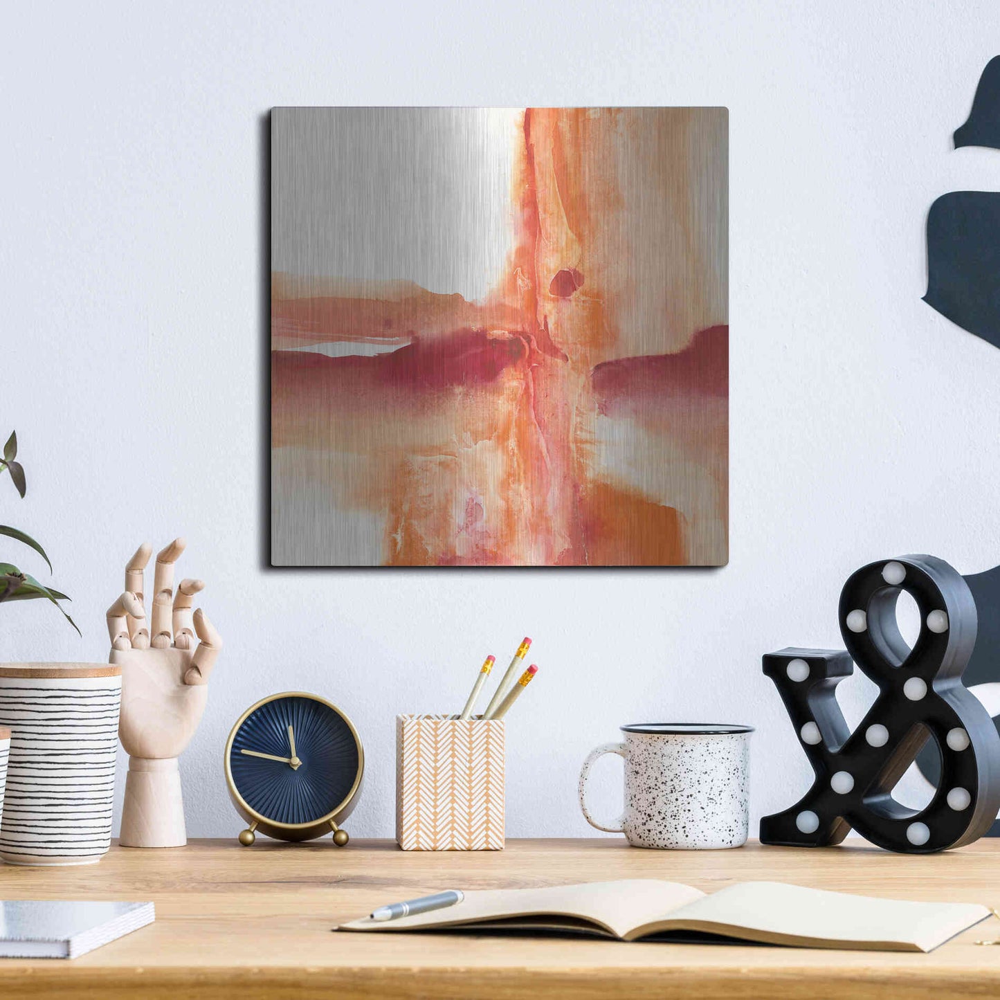 Luxe Metal Art 'Inner Glow I' by Chris Paschke, Metal Wall Art,12x12