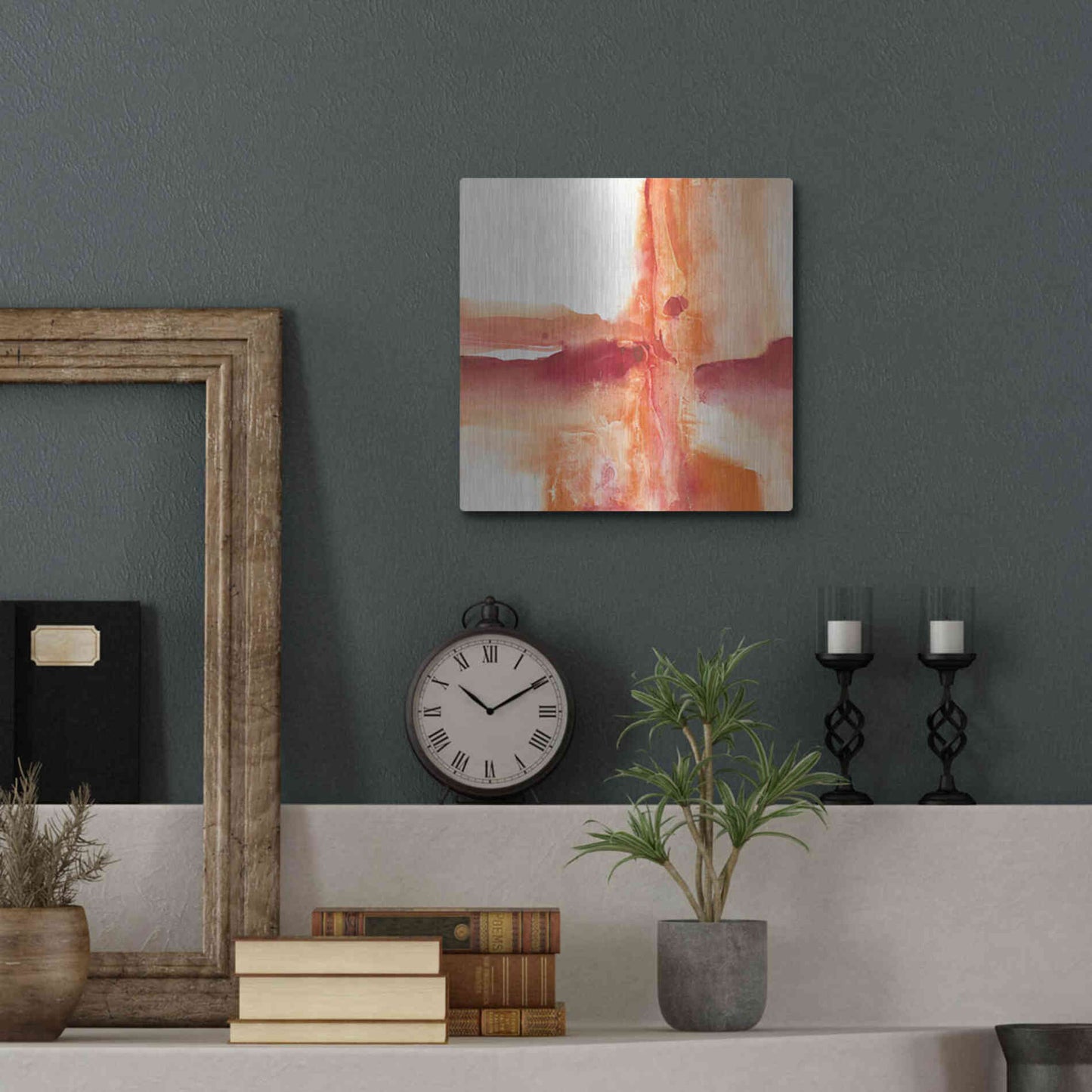 Luxe Metal Art 'Inner Glow I' by Chris Paschke, Metal Wall Art,12x12