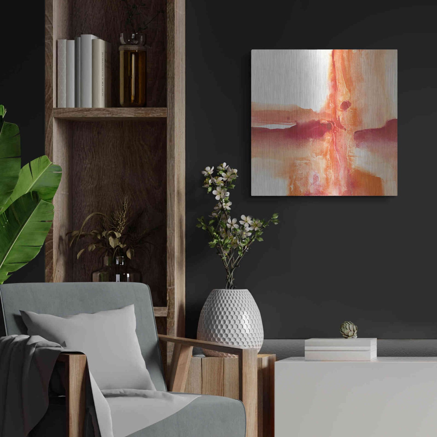Luxe Metal Art 'Inner Glow I' by Chris Paschke, Metal Wall Art,24x24