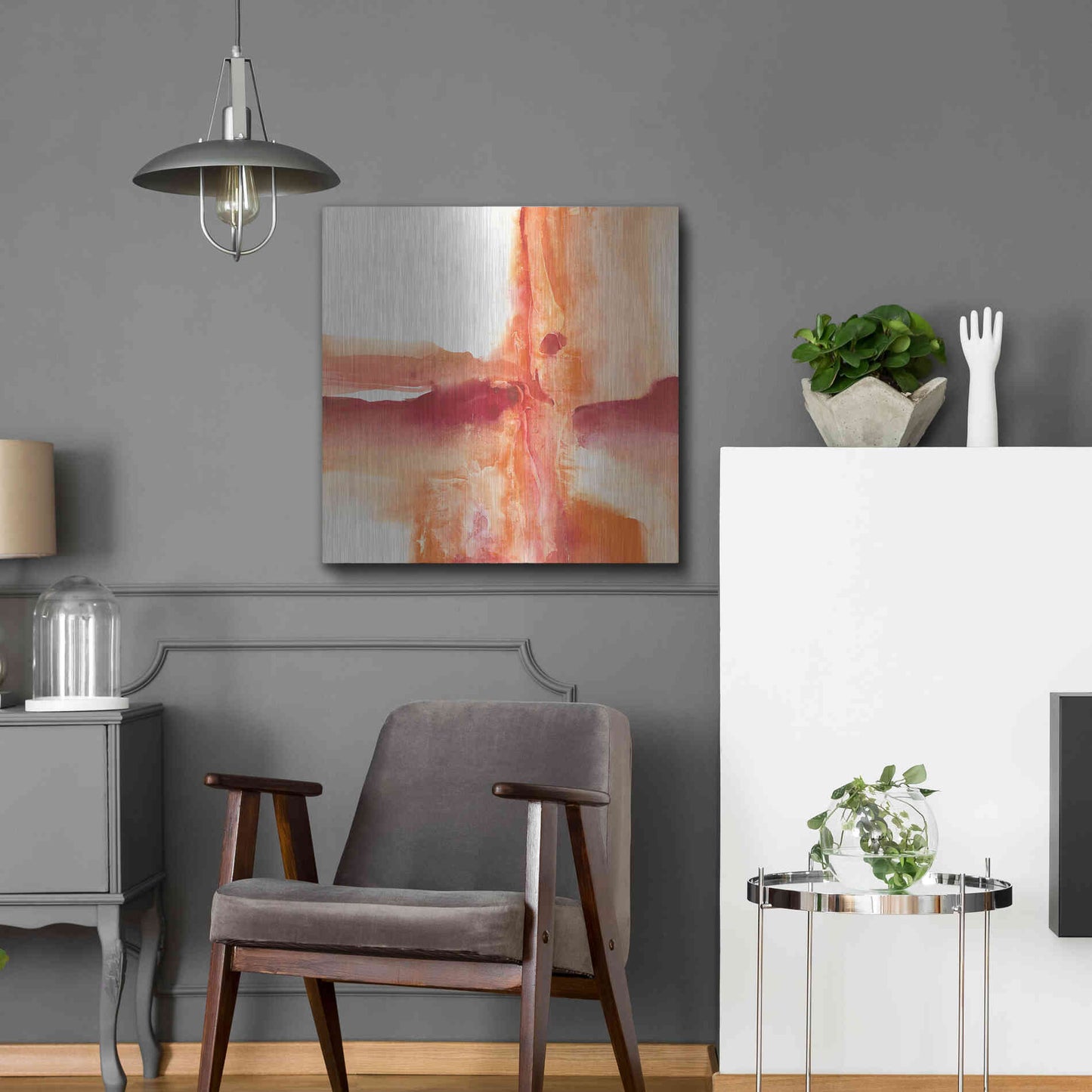 Luxe Metal Art 'Inner Glow I' by Chris Paschke, Metal Wall Art,24x24