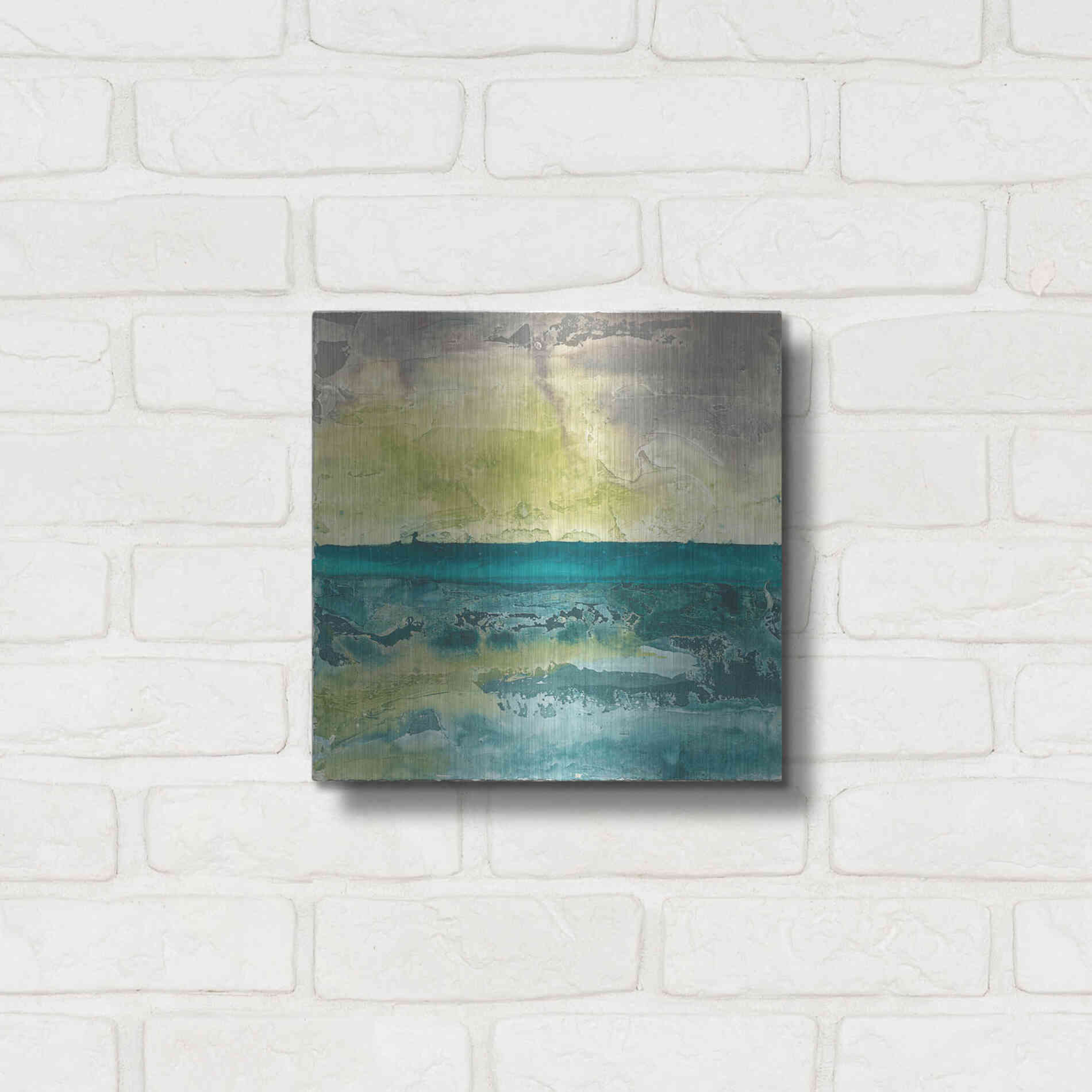 Luxe Metal Art 'Beyond The Horizon I' by Chris Paschke, Metal Wall Art,12x12