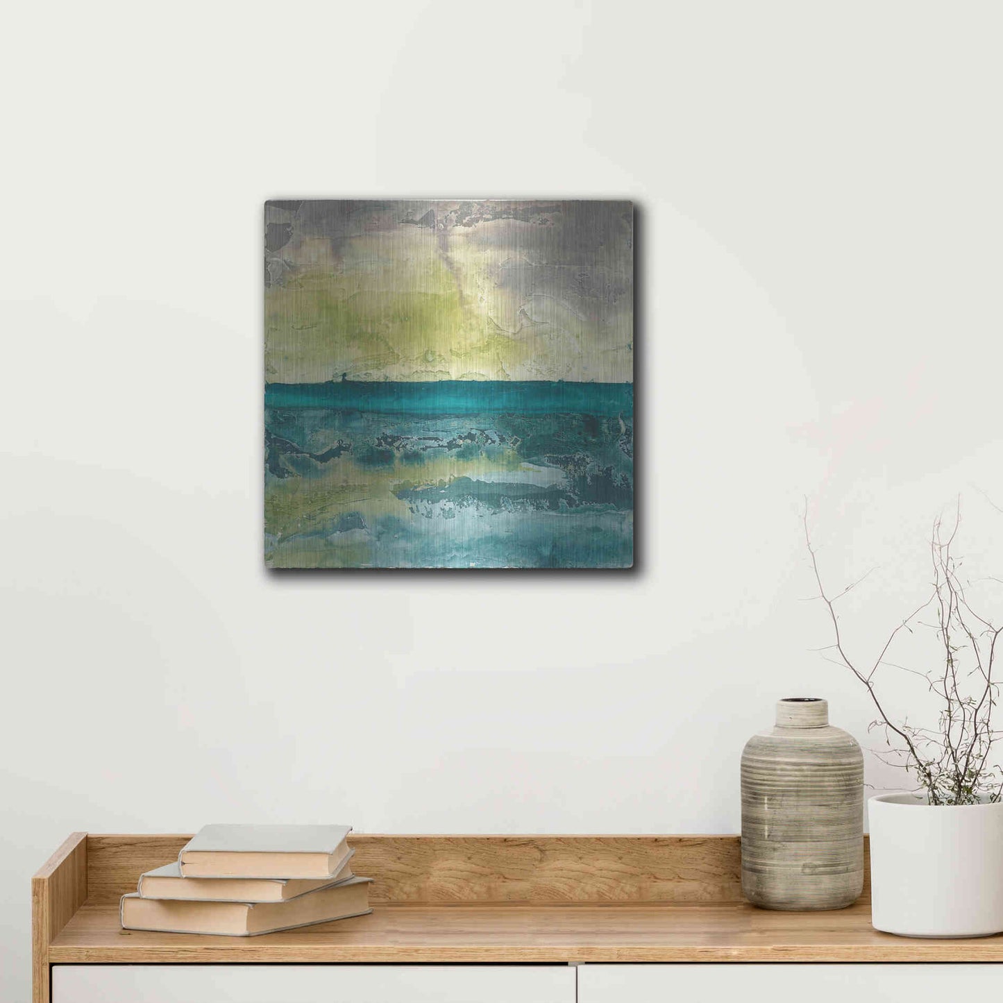 Luxe Metal Art 'Beyond The Horizon I' by Chris Paschke, Metal Wall Art,12x12