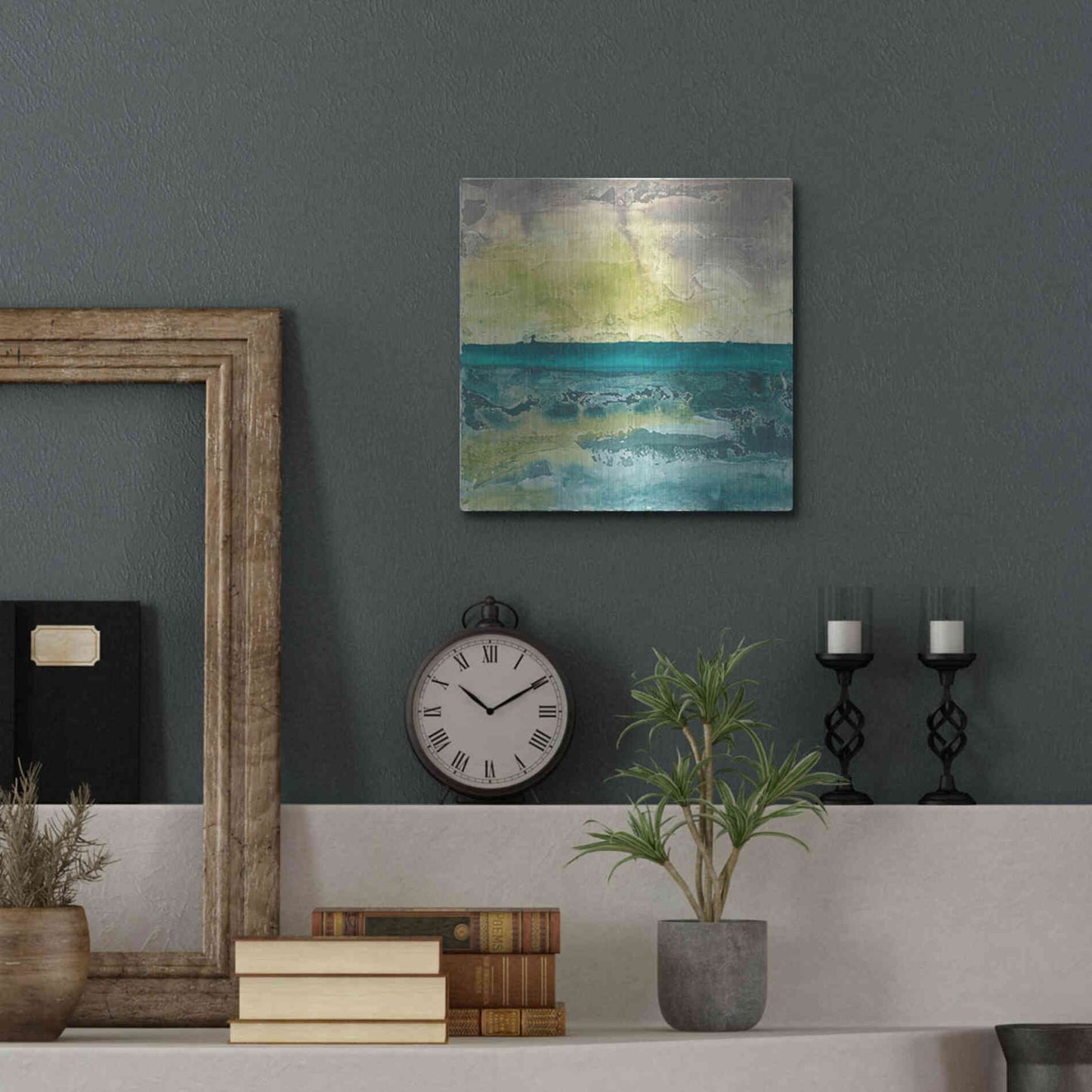 Luxe Metal Art 'Beyond The Horizon I' by Chris Paschke, Metal Wall Art,12x12