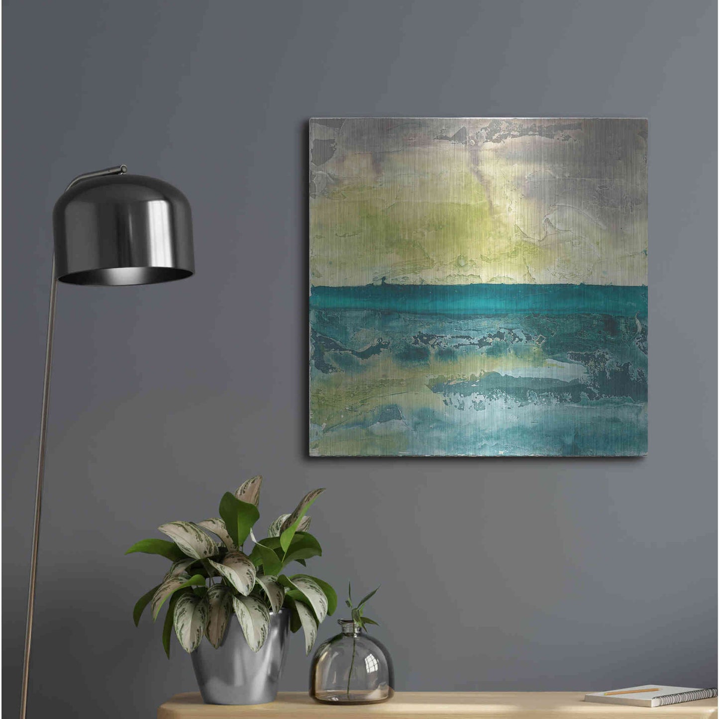 Luxe Metal Art 'Beyond The Horizon I' by Chris Paschke, Metal Wall Art,24x24